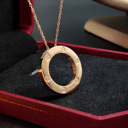 [NOBLE AURA] LOVE NECKLACE 16MM 3 DIAMONDS