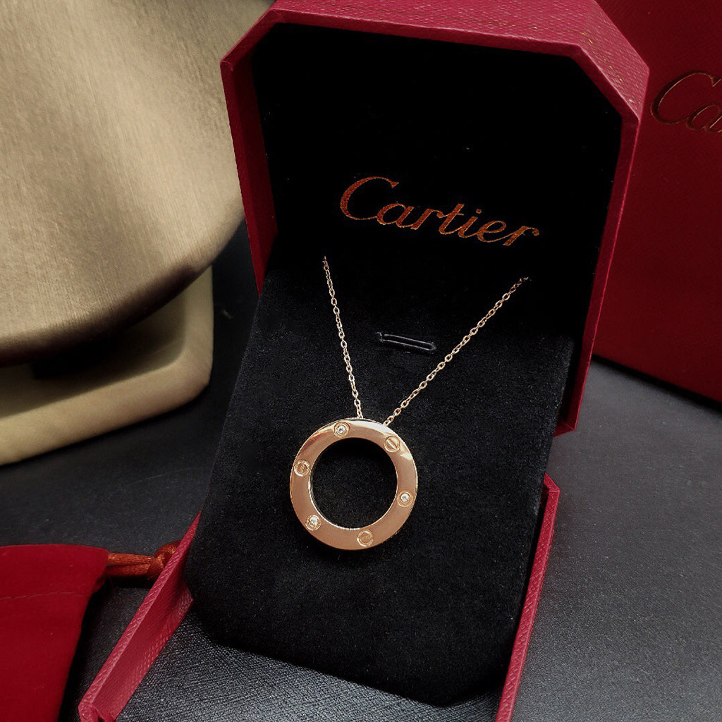 [NOBLE AURA] LOVE NECKLACE 16MM 3 DIAMONDS
