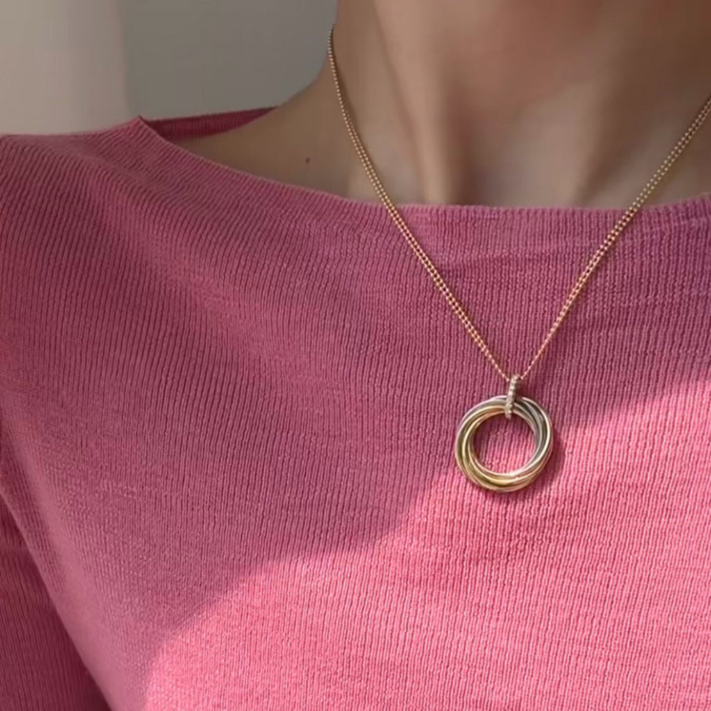 [NOBLE AURA] TRINITY MEDIUM  DIAMONDS NECKLACE