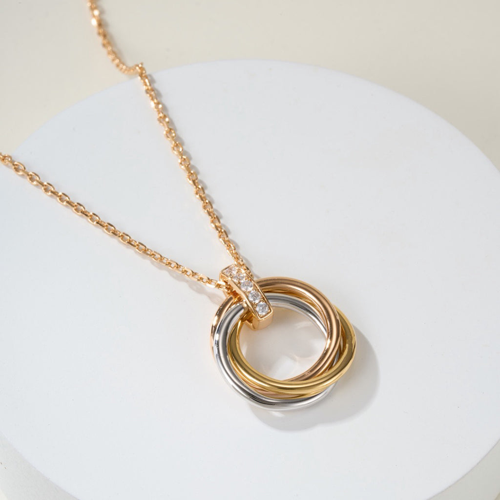 [NOBLE AURA] TRINITY MEDIUM  DIAMONDS NECKLACE