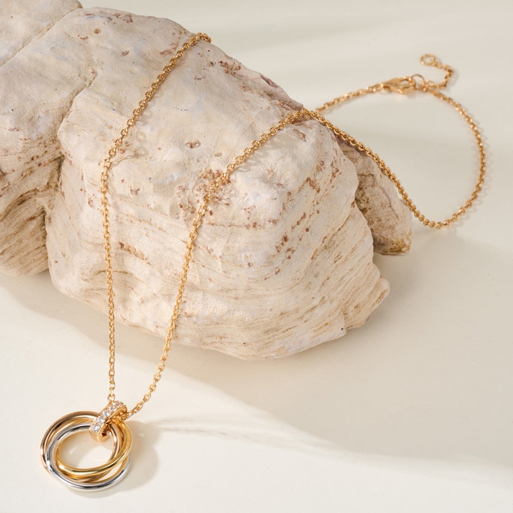 [NOBLE AURA] TRINITY MEDIUM  DIAMONDS NECKLACE