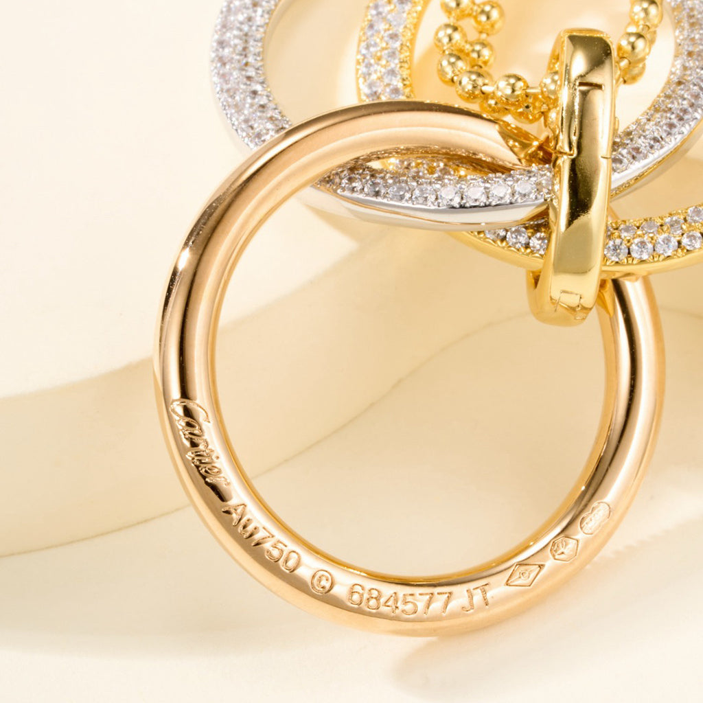 [NOBLE AURA] TRINITY LARGE FULL DIAMOND  NECKLACE
