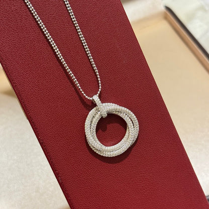 [NOBLE AURA] TRINITY LARGE FULL DIAMOND  NECKLACE