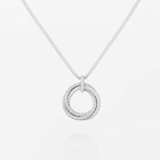 [NOBLE AURA] TRINITY LARGE FULL DIAMOND  NECKLACE