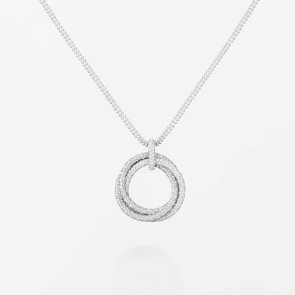 [NOBLE AURA] TRINITY LARGE FULL DIAMOND  NECKLACE