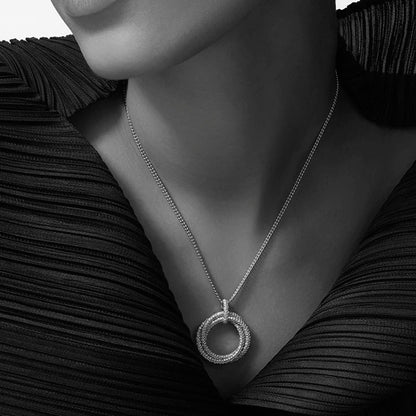 [NOBLE AURA] TRINITY LARGE FULL DIAMOND  NECKLACE