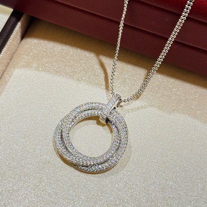 [NOBLE AURA] TRINITY LARGE FULL DIAMOND  NECKLACE