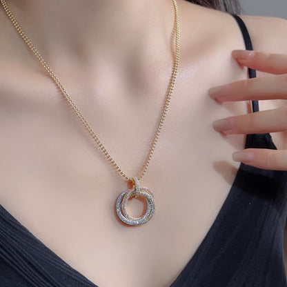 [NOBLE AURA] TRINITY LARGE FULL DIAMOND  NECKLACE
