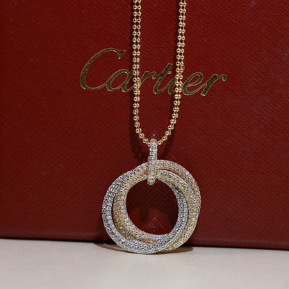 [NOBLE AURA] TRINITY LARGE FULL DIAMOND  NECKLACE