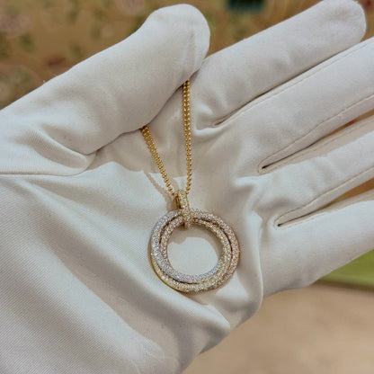 [NOBLE AURA] TRINITY LARGE FULL DIAMOND  NECKLACE