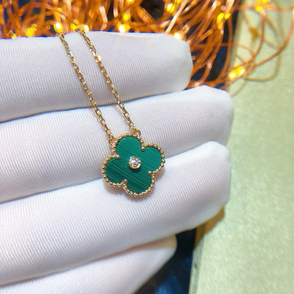 [NOBLE AURA]CLOVER 15MM DIAMOND TURQUOISE NECKLACE