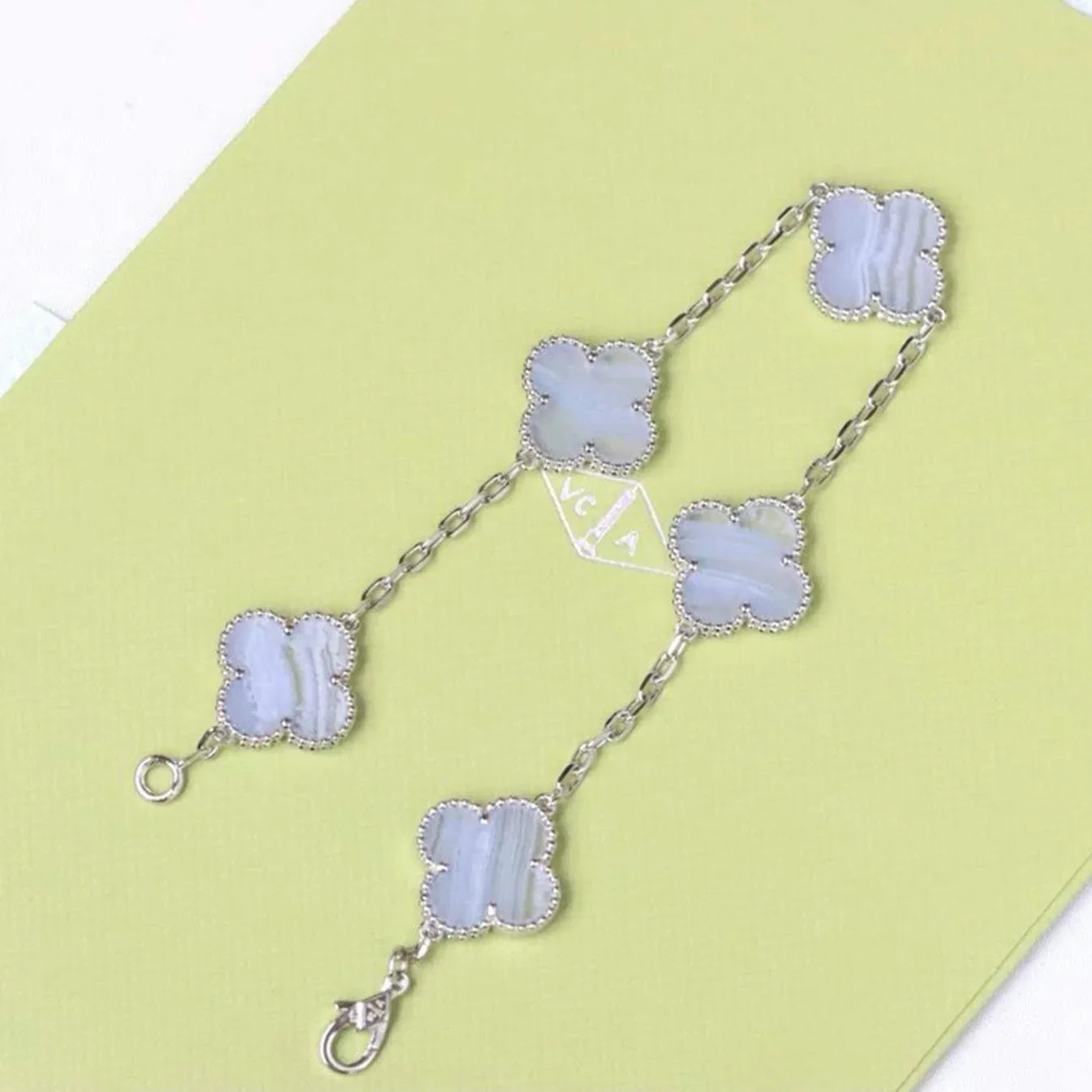 [NOBLE AURA] CLOVER 5 MOTIF PURPLE CHALCEDONY BRACELET COLLECTION