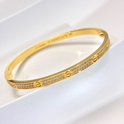 [NOBLE AURA] JUSTE Diamond & LOVE Diamond Bracelet Stack Set