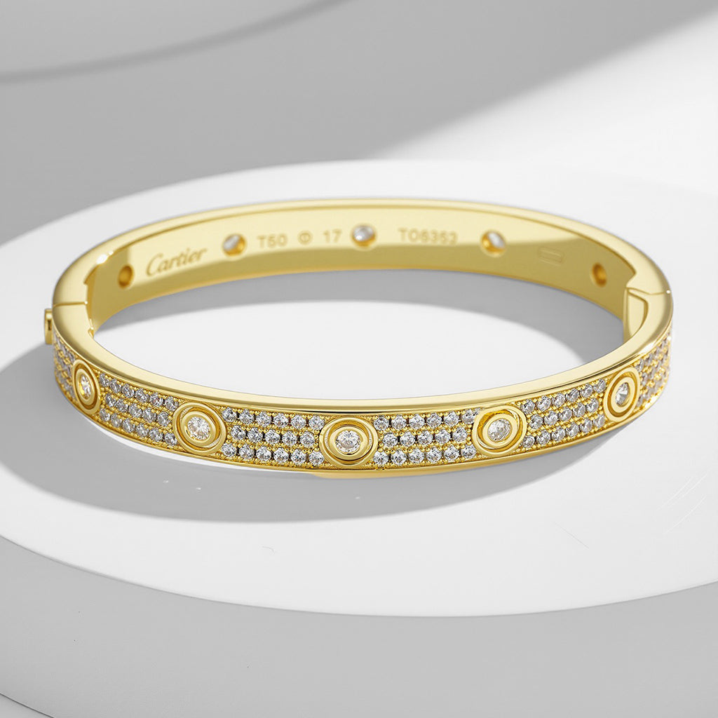 [NOBLE AURA]LOVE BRACELET 6.1MM DIAMOND-PAVED 10 BIG DIAMONDS