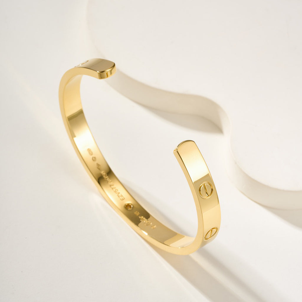 [NOBLE AURA] LOVE BRACELET 6.1MM 1 DIAMOND OPEN CUFF