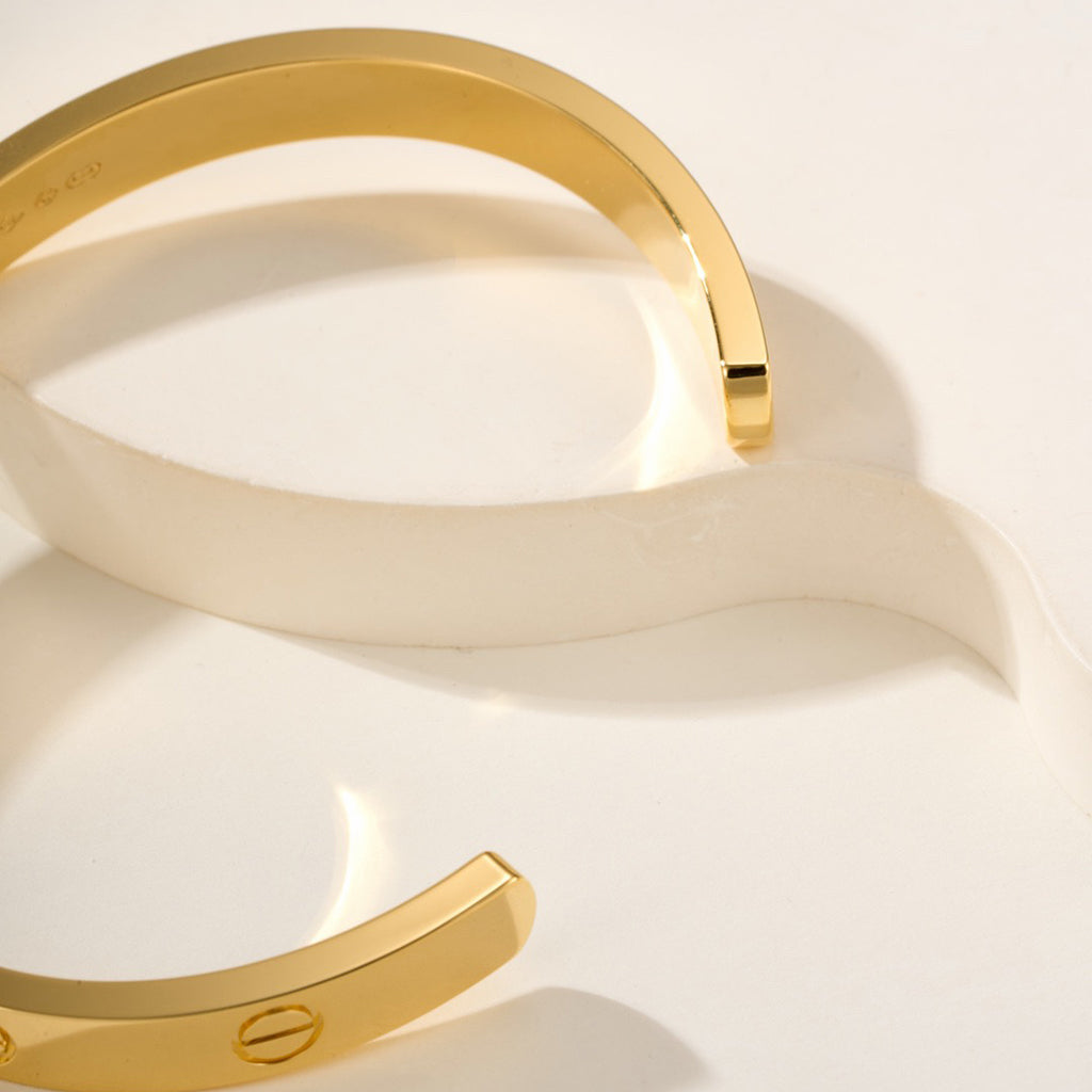 [NOBLE AURA] LOVE BRACELET 6.1MM 1 DIAMOND OPEN CUFF