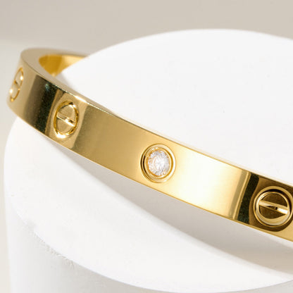 [NOBLE AURA] LOVE BRACELET 6.1MM 1 DIAMOND OPEN CUFF