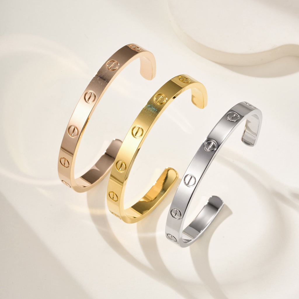 [NOBLE AURA] LOVE BRACELET 6.1MM OPEN CUFF