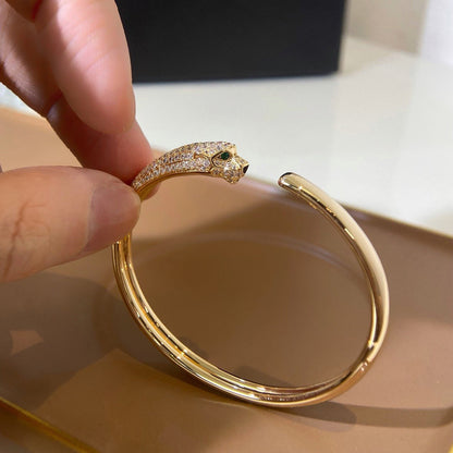 [NOBLE AURA] PANTHERE HALF DIAMOND OPEN BRACELET