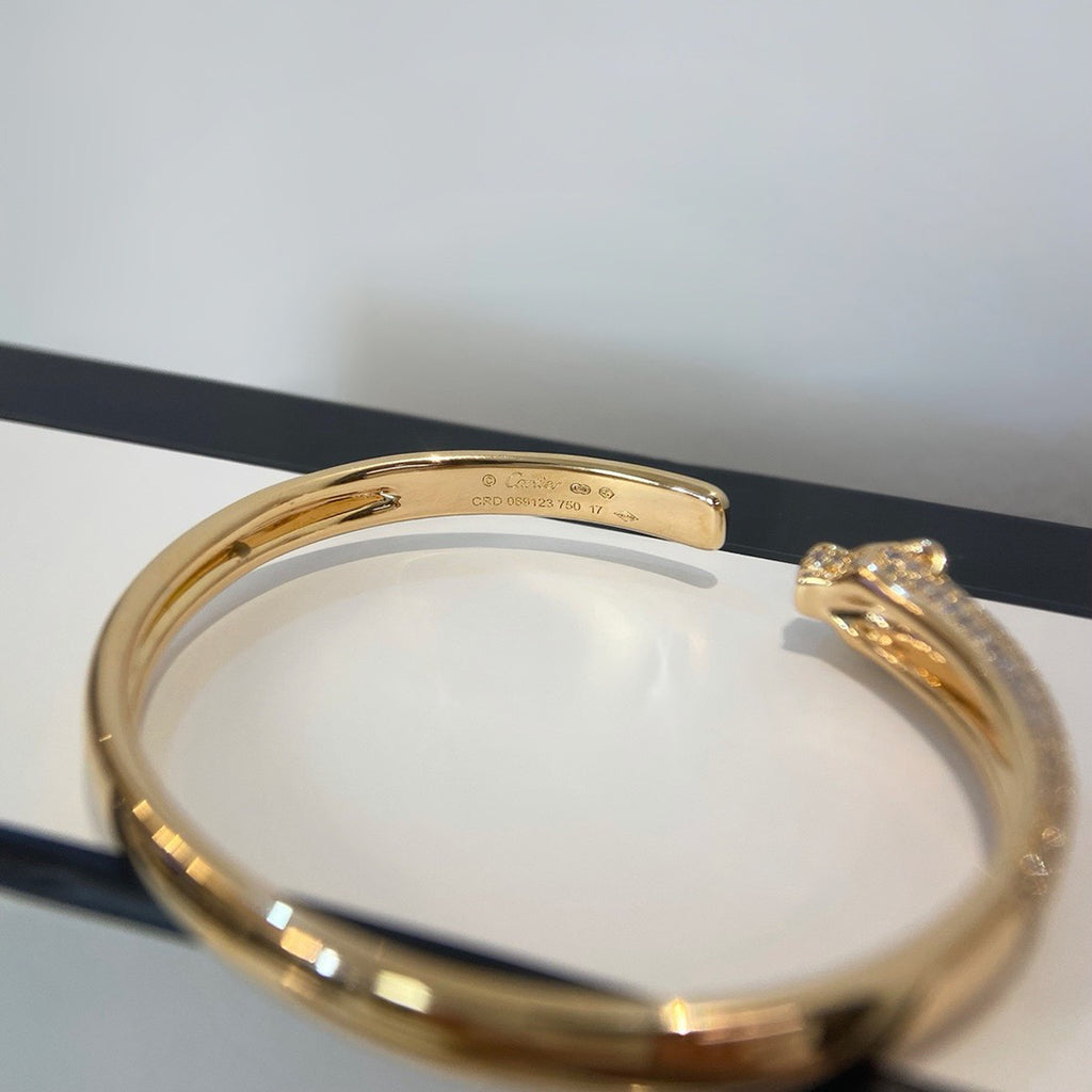 [NOBLE AURA] PANTHERE HALF DIAMOND OPEN BRACELET