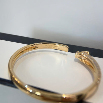 [NOBLE AURA] PANTHERE HALF DIAMOND OPEN BRACELET