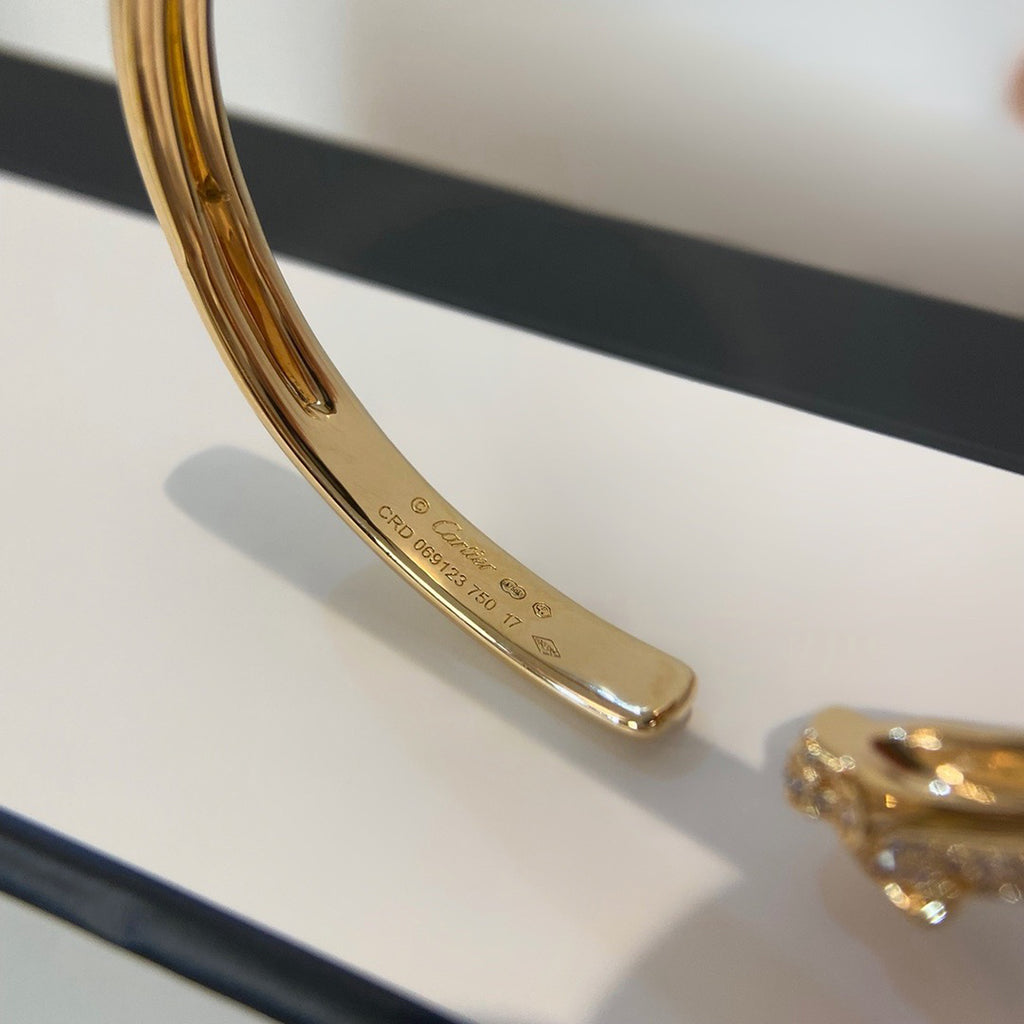 [NOBLE AURA] PANTHERE HALF DIAMOND OPEN BRACELET