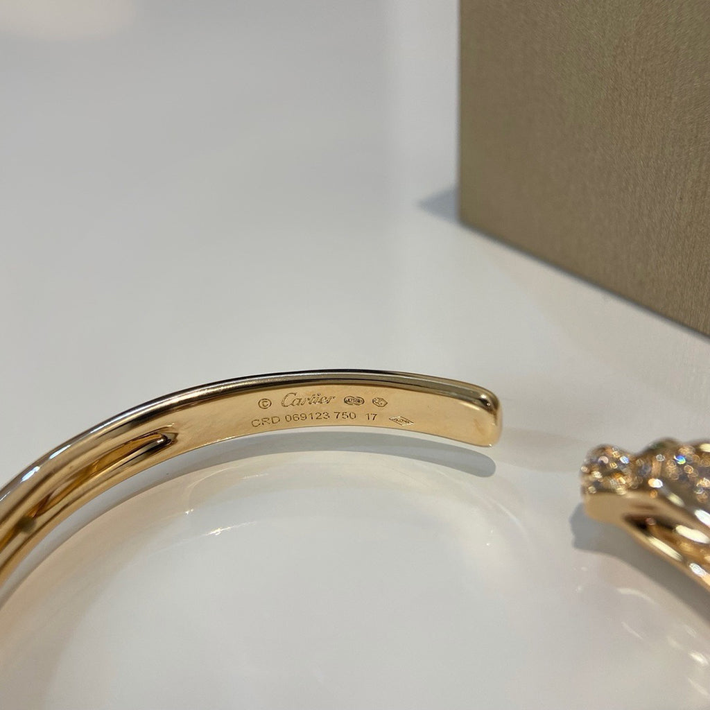 [NOBLE AURA] PANTHERE HALF DIAMOND OPEN BRACELET