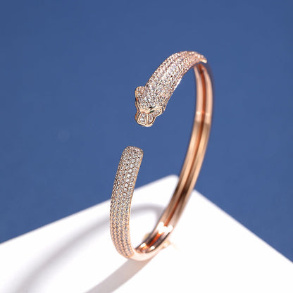 [NOBLE AURA] PANTHERE FULL DIAMOND OPEN BRACELET