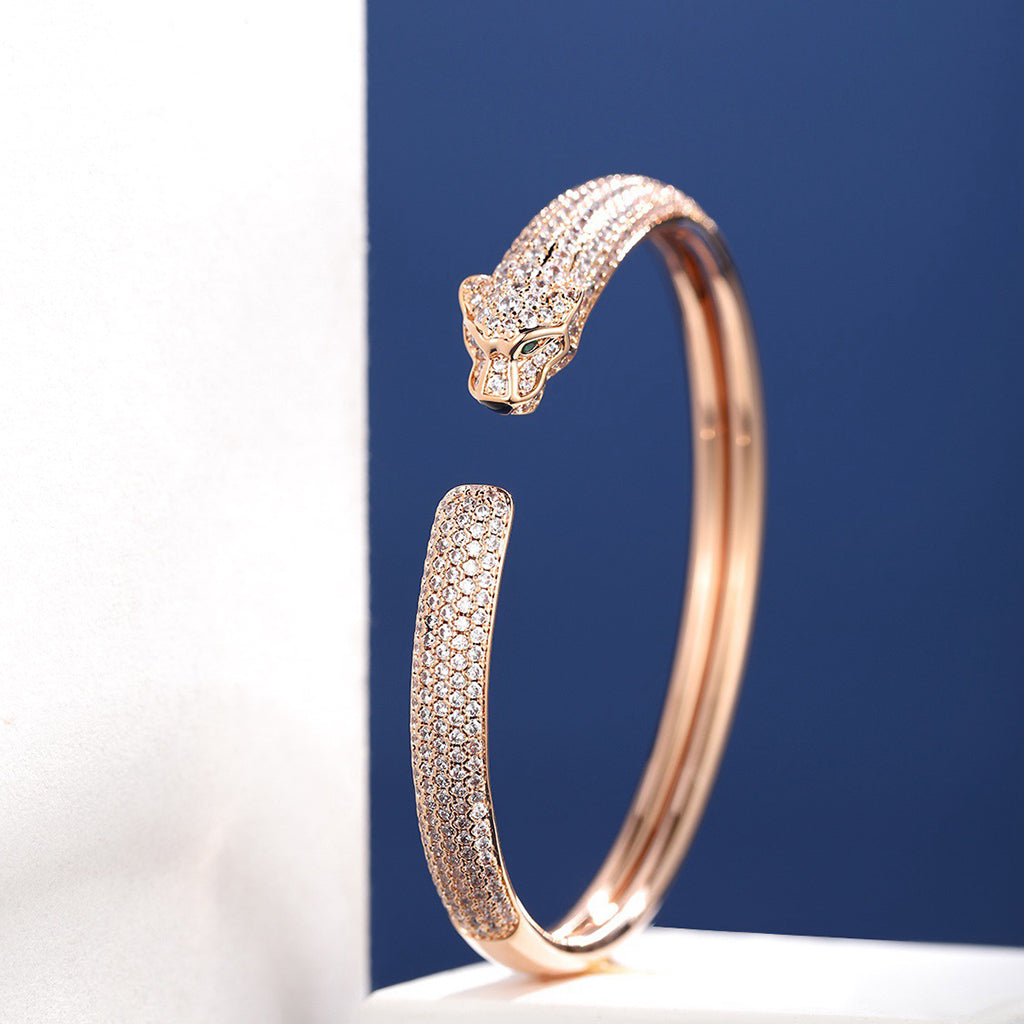 [NOBLE AURA] PANTHERE FULL DIAMOND OPEN BRACELET