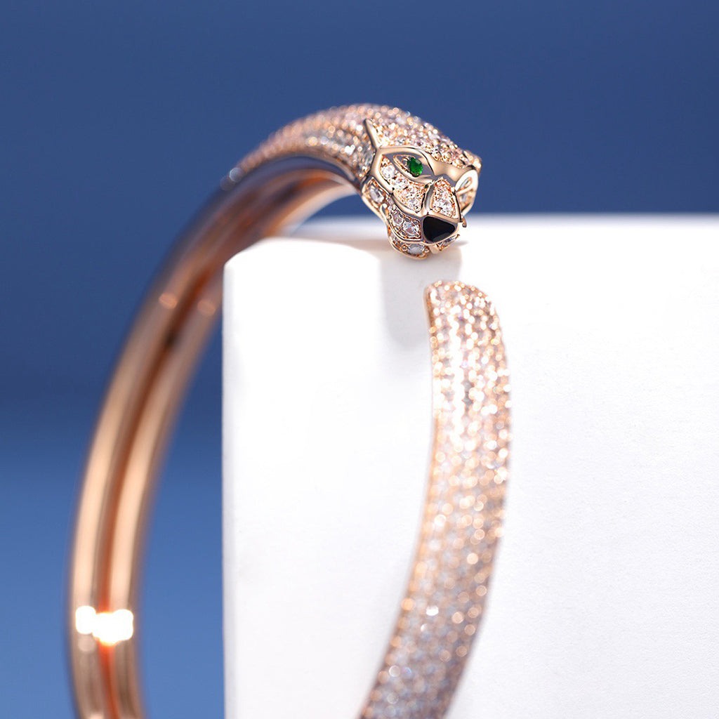 [NOBLE AURA] PANTHERE FULL DIAMOND OPEN BRACELET