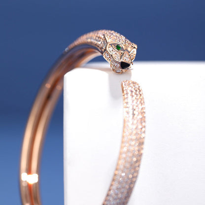 [NOBLE AURA] PANTHERE FULL DIAMOND OPEN BRACELET