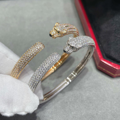 [NOBLE AURA] PANTHERE FULL DIAMOND OPEN BRACELET