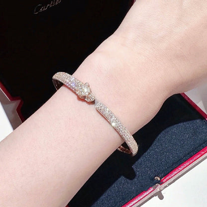 [NOBLE AURA] PANTHERE FULL DIAMOND OPEN BRACELET