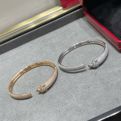[NOBLE AURA] PANTHERE FULL DIAMOND OPEN BRACELET