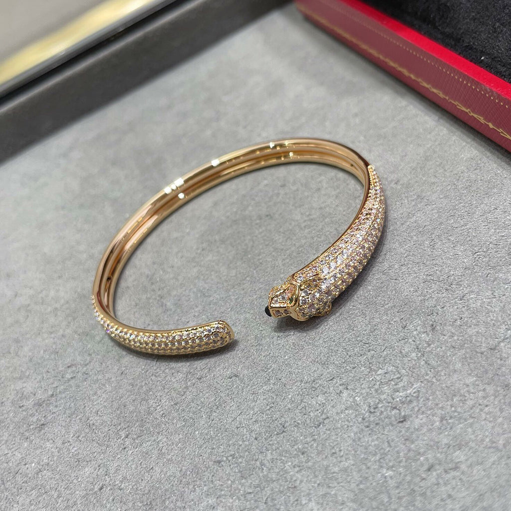 [NOBLE AURA] PANTHERE FULL DIAMOND OPEN BRACELET