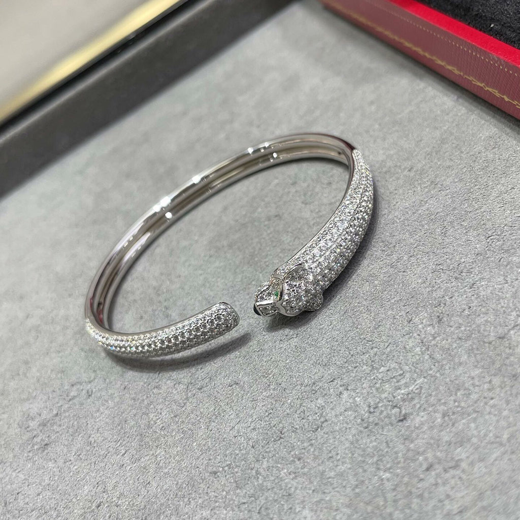 [NOBLE AURA] PANTHERE FULL DIAMOND OPEN BRACELET