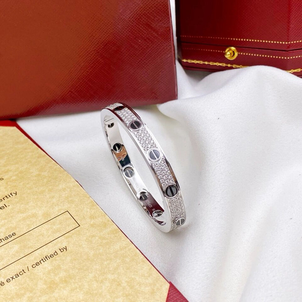 [NOBLE AURA]LOVE BRACELET 6.1MM DIAMOND-PAVED CERAMIC