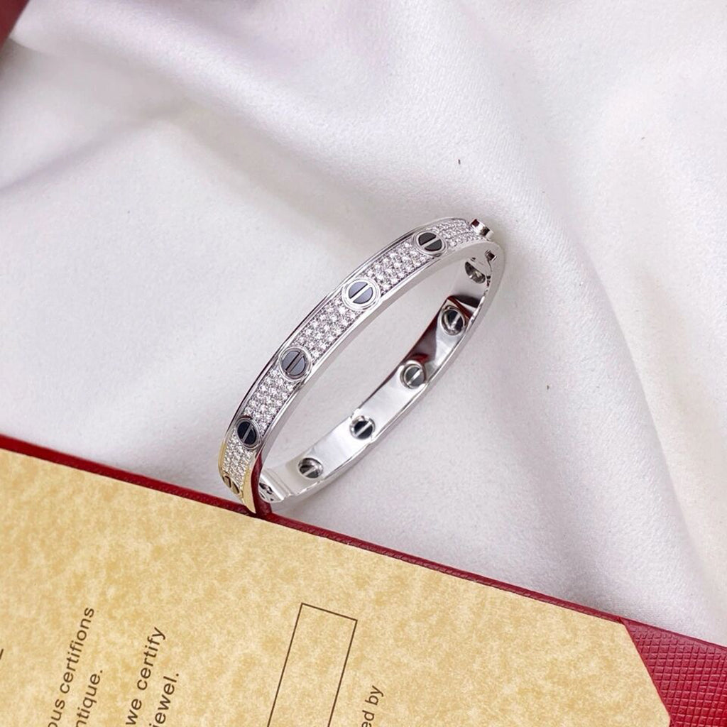 [NOBLE AURA]LOVE BRACELET 6.1MM DIAMOND-PAVED CERAMIC