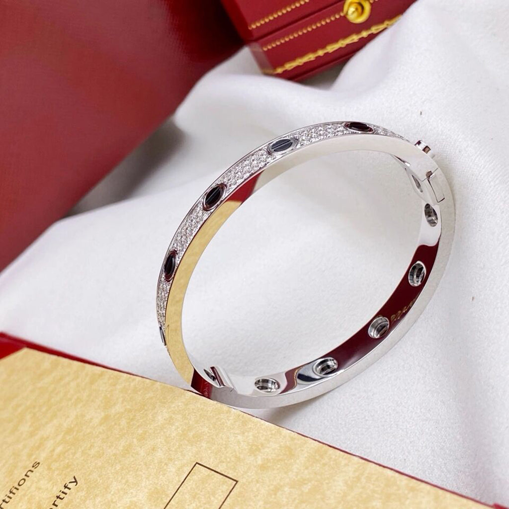 [NOBLE AURA]LOVE BRACELET 6.1MM DIAMOND-PAVED CERAMIC