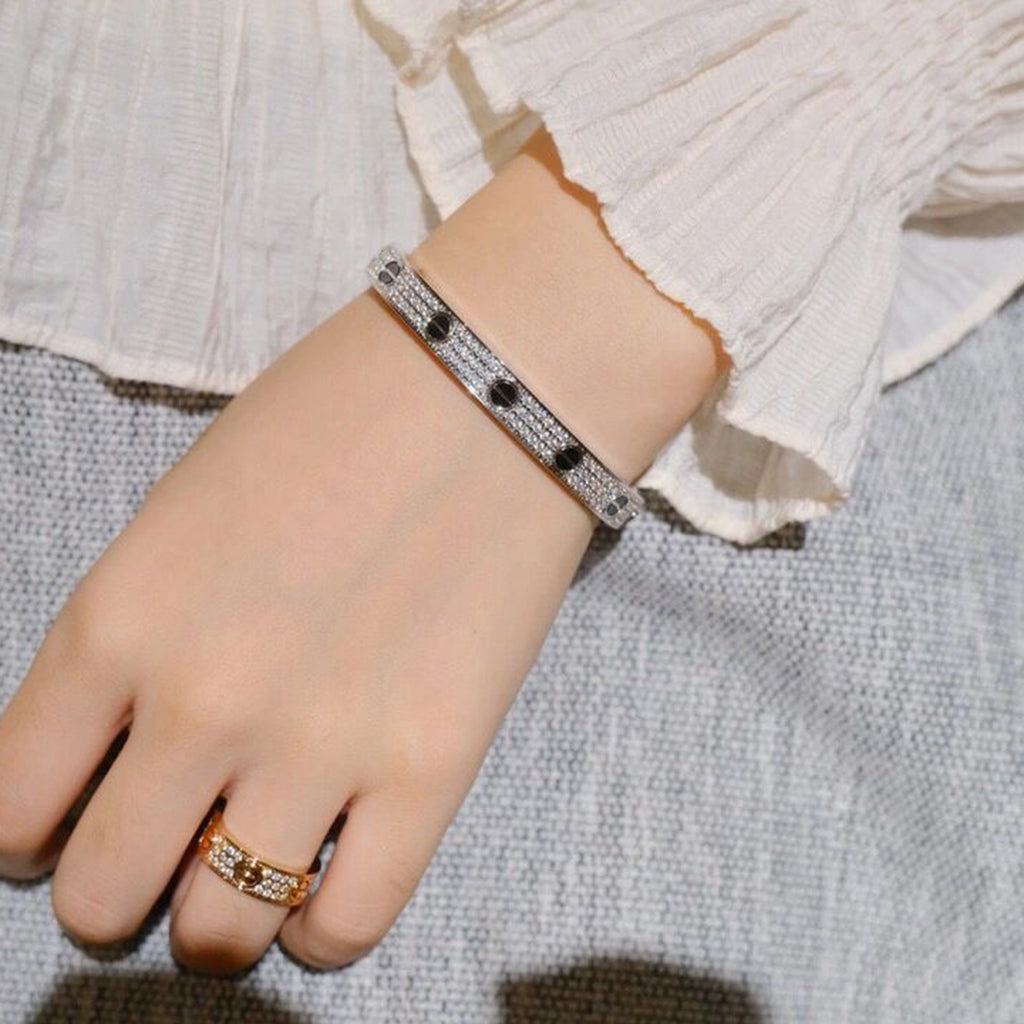 [NOBLE AURA]LOVE BRACELET 6.1MM DIAMOND-PAVED CERAMIC