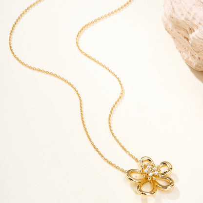[NOBLE AURA]FLOWERLACE NECKLACE 5 DIAMONDS