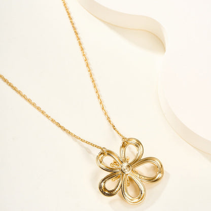 [NOBLE AURA]FLOWERLACE NECKLACE 5 DIAMONDS