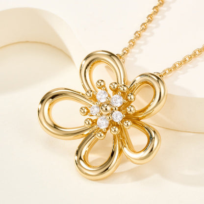 [NOBLE AURA]FLOWERLACE NECKLACE 5 DIAMONDS
