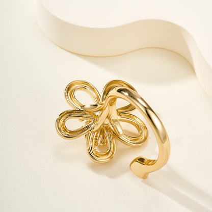 [NOBLE AURA]  FLOWERLACE OPEN RING 5 DIAMONDS