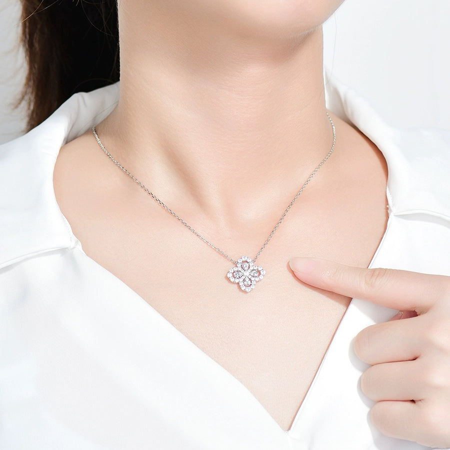 [NOBLE AURA]LOOP NECKLACE FULL MOTIF DIAMOND 16MM MULTIPLE COLORS