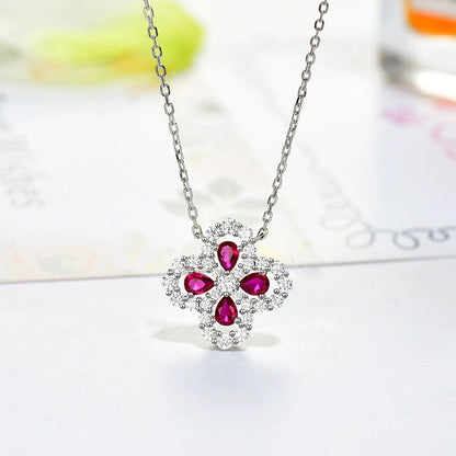[NOBLE AURA]LOOP NECKLACE FULL MOTIF DIAMOND 16MM MULTIPLE COLORS