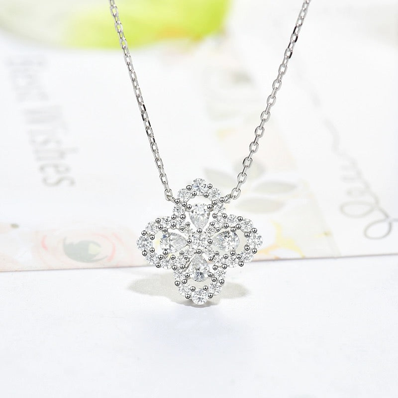 [NOBLE AURA]LOOP NECKLACE FULL MOTIF DIAMOND 16MM MULTIPLE COLORS