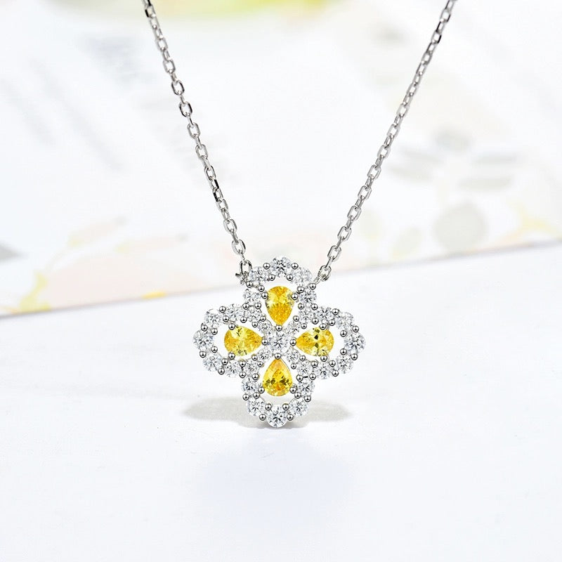 [NOBLE AURA]LOOP NECKLACE FULL MOTIF DIAMOND 16MM MULTIPLE COLORS