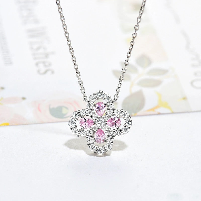 [NOBLE AURA]LOOP NECKLACE FULL MOTIF DIAMOND 16MM MULTIPLE COLORS