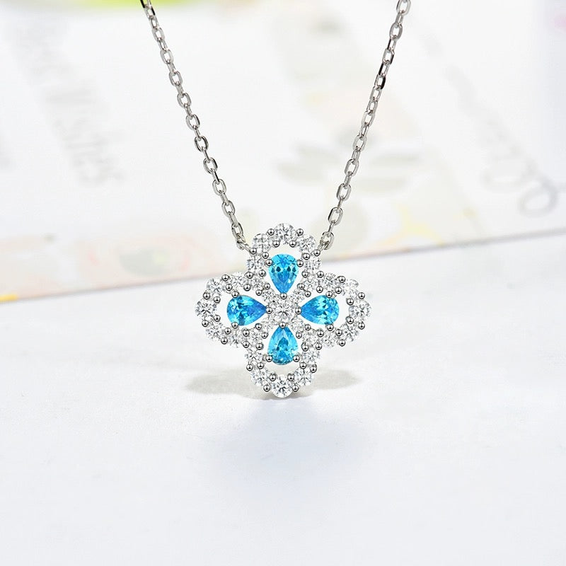 [NOBLE AURA]LOOP NECKLACE FULL MOTIF DIAMOND 16MM MULTIPLE COLORS
